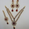Ruby Red Kundan Bridal Jewelry Set with Zircon – 24K Gold Plated