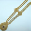 Floral-Motif Long Haar Necklace with Pendant – 24K Gold Plated