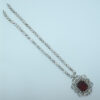 Ruby & Zircon Long Haar Necklace with Pendant – 24K Gold Plated
