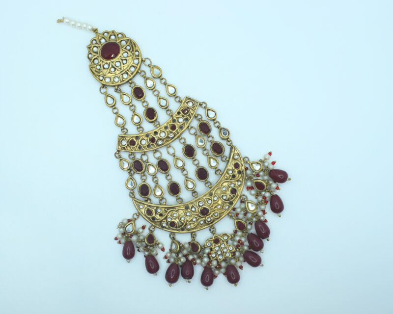 Ruby Pearl Zircon Jhumar