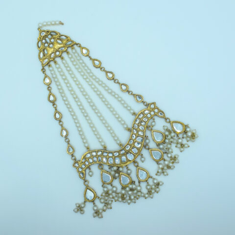 Pearl Zircon Kundan Jhumar
