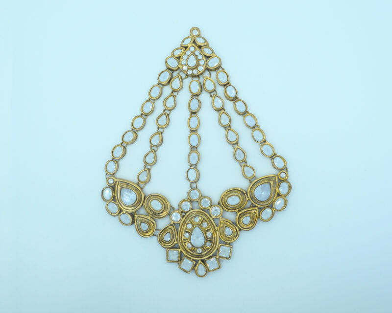 Gold Plated Zircon White Gutka Jhumar