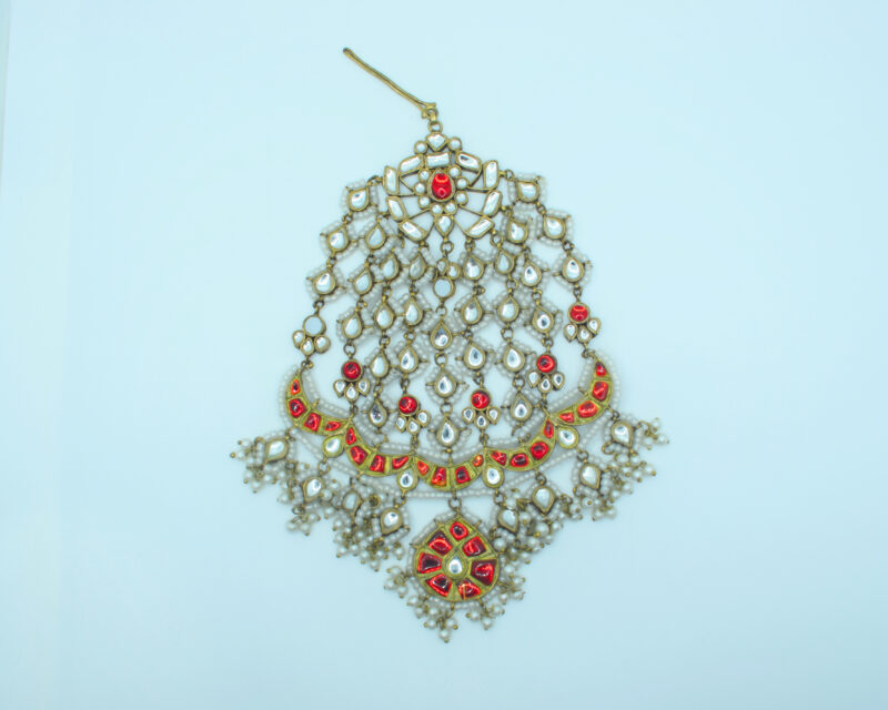 Ruby White Zircon Farshi Kundan Jhumar