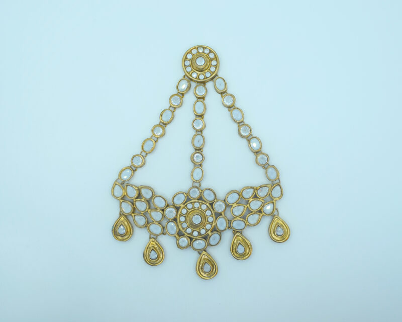 Gold Plated Zircon White Jhumar