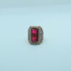 Ruby Zircon Ring – 24k Gold Plated