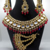 Dabbi Kundan Necklace Set with Ruby Hangings